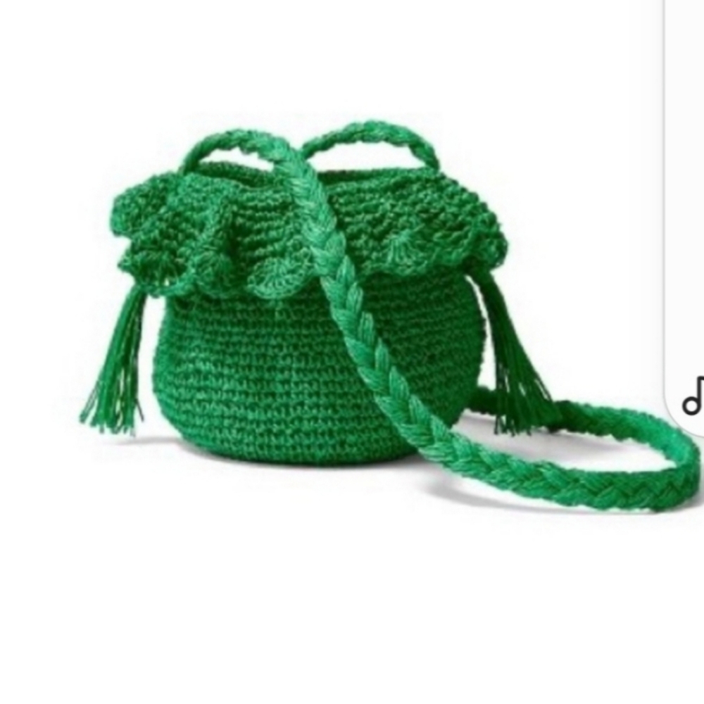 Rhode Green CrochetBucket Shoulder/Crossbody Bag